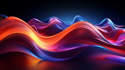 Abstract background adorned with colorful neon wavy lines.