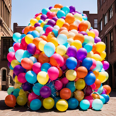 colorful balloons background, generative AI