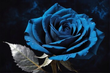 single blue rose