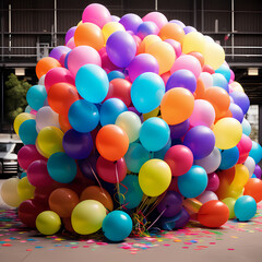 Obraz premium colorful balloons background, generative AI