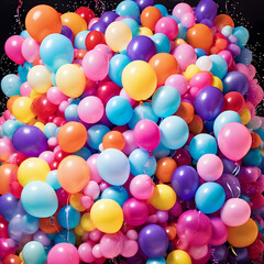Fototapeta na wymiar colorful balloons background, generative AI
