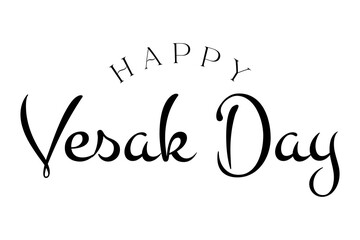 Happy Vesak Day Lettering Buddha Purnima vector illustration.