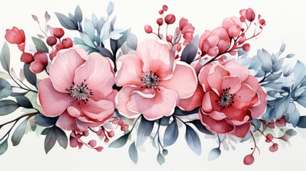 Elegant floral illustration creating a captivating and timeless background with delicate flowers in full bloom