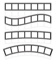 film strip. Set of cinema film strips collection. Movie, video strip  reels. Vector illustration.