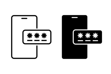 Smartphone password icon icon vector set. Security or protection symbol