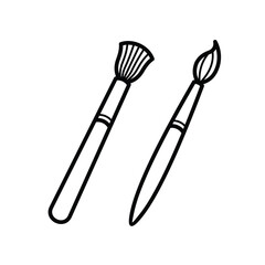 Cute line art outline cartoon school stationery and supplies vector design art for students and education