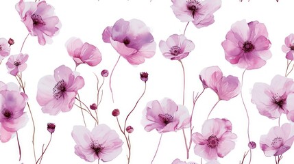  a bunch of pink flowers that are on a white background with a white background that has a bunch of pink flowers on it.
