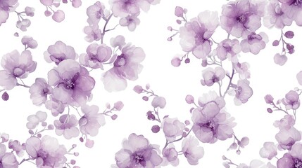  a close up of a bunch of flowers on a white background with purple flowers on the left side of the image.