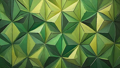 green background.a visually stunning abstract illustration with a polygon background adorned by vibrant green geometric shapes and captivating patterns, embodying a contemporary and artistic feel