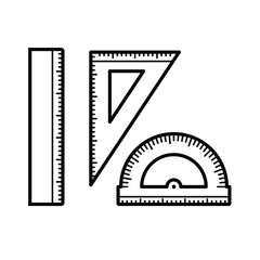 Cute line art outline cartoon school stationery and supplies vector design art for students and education