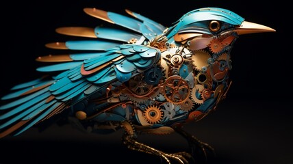 Fantasy Iron robot bird beautiful image Ai generated art