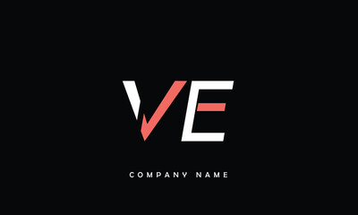 VE, EV, V, E Abstract Letters Logo Monogram