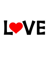 Valentine’s Day love typography on plain white transparent isolated background for card, shirt, hoodie, sweatshirt, apparel, tag, mug, icon, poster or badge