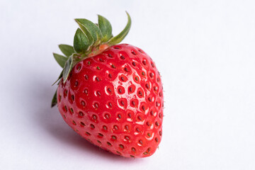 Strawberry isolated on white background. Ripe fresh strawberry Clipping Path. Professional studio macro shooting