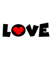 Valentine’s Day love typography on plain white transparent isolated background for card, shirt, hoodie, sweatshirt, apparel, tag, mug, icon, poster or badge