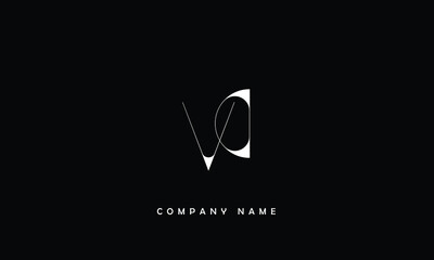 VD, DV, V, D Abstract Letters Logo Monogram - obrazy, fototapety, plakaty