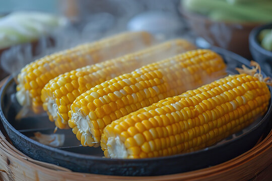 Fresh and delicious grilled corn, Image for menu, cafe, restaurant