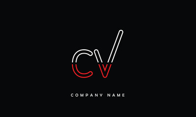 VC, CV, V, C Abstract Letters Logo Monogram