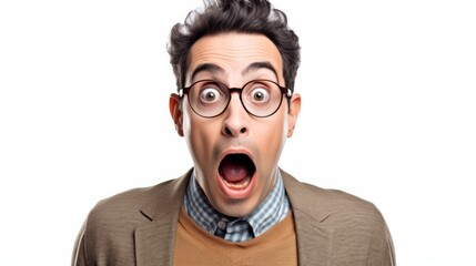 man exited surprise face expression . Male feels shocked. exciting smile and happy adorable rejoices. Very enjoy and fun relax time. wow,
