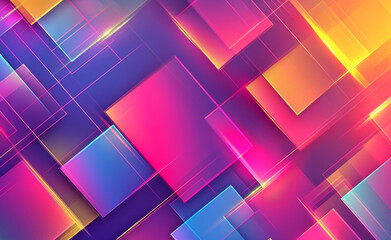 Neon rectangles repeating geometric shapes design.