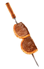 espeto de picanha grelhada isolado em fundo transparente