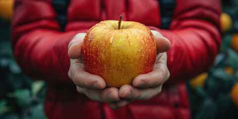 Mann mit Apfel