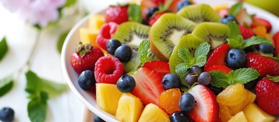 Delicious fruit salad in spring.