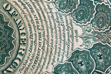 Vintage elements of paper banknotes.Bonistics.Fragment of 2 US dollar banknote for design purpose....