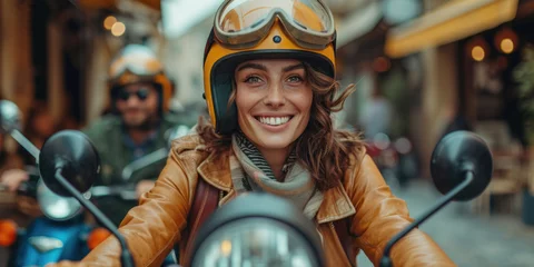 Poster Frau fährt Motorrad © Fatih