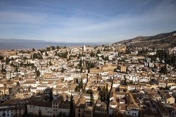 Fototapeta na wymiar panorama of the Albayzin neighborhood seen from the Alhambra, Granada