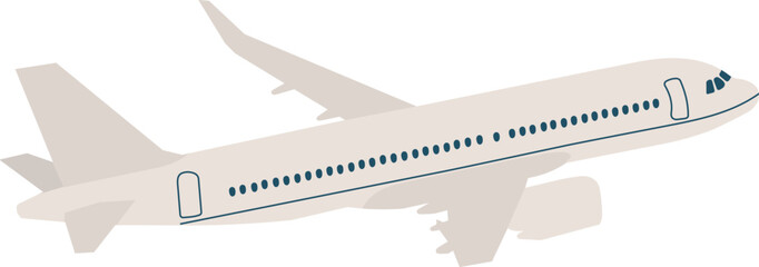 the plane flies on a white background vector