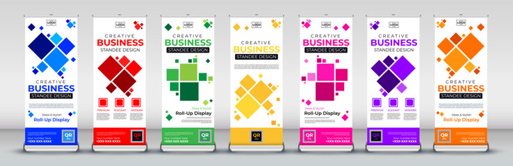 Creative Business abstract Roll up banner design template, vertical, pull up design for presentations, events, promotions