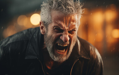 Image capturing the intensity and emotion of a moment of anger - obrazy, fototapety, plakaty