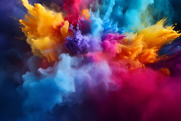 Obraz na płótnie Canvas An explosion of bright Holi colors