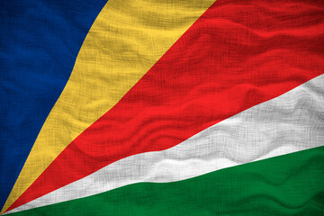 National flag of Seychelles. Background  with flag of Seychelles.