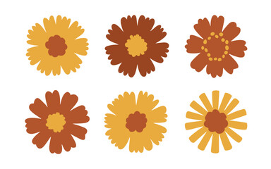 Abstract flowers vector clipart. Spring illustration.