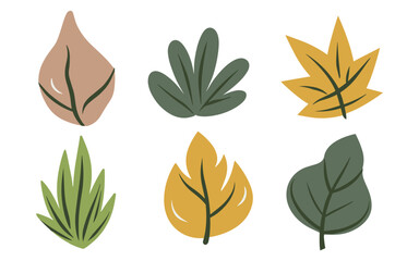 Abstract leaves vector clipart. Spring illustration.