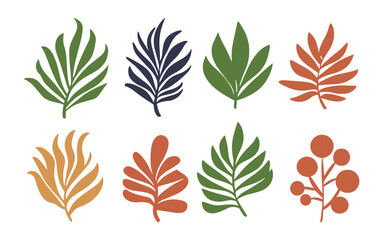 Abstract leaves vector clipart. Spring illustration.