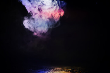 multicolor smoke on black background