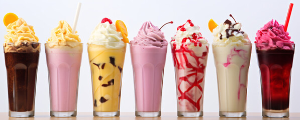 milkshakes on a white background