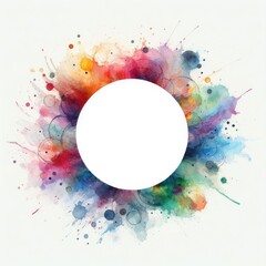 Vivid Circular Abstract: Watercolor Expressions and Artistic Patterns