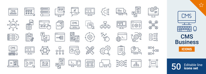 CMS icons Pixel perfect. Interface, setup, web, ....