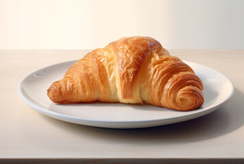 a croissant on a white plate