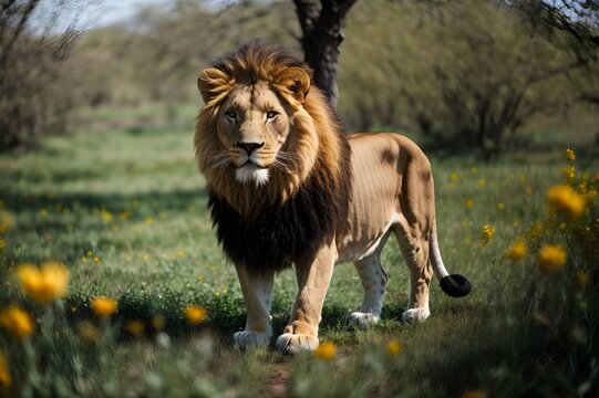 lion in the spring
Embark on a visual safari with our ‘Lion in the Spring’ image from Adobe Stock. This striking, high-definition photograph features the majestic presence of a lion set against 
