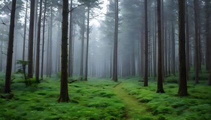 Naklejka premium morning in the forest