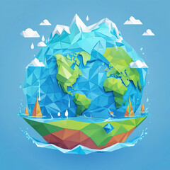 Vector illustration of a Background for World Water Day with water splashes and brush.