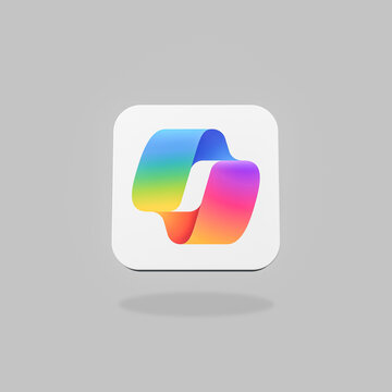 Microsoft Copilot App Icon on Flat Gray Background