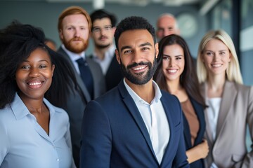 Obraz premium Group portrait of smiling business people