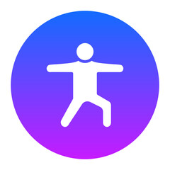 Warrior Pose Right Icon of Physical Fitness iconset.