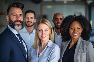 Obraz premium Group portrait of smiling business people
